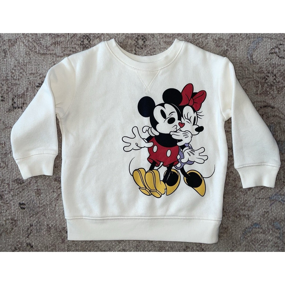NEW  Disney Jumping Beans 12 months Pullover Sweater Mickey Minnie Mouse White